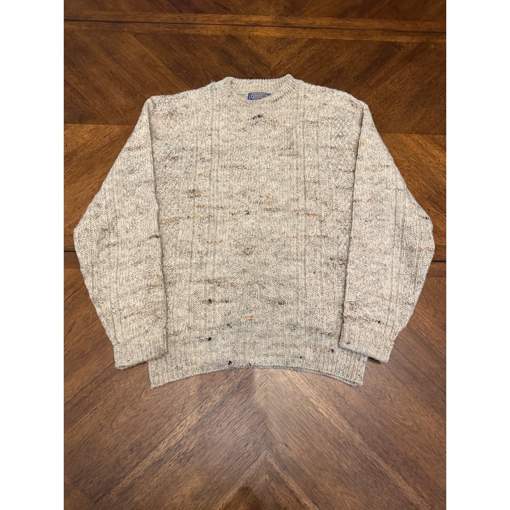 Vintage Pendleton Wool Sweater Mens Large Donegal Tweed Crew Neck Made in USA
